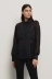 Camicia con tasche in georgette e popeline • Nero