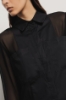 Camicia con tasche in georgette e popeline • Nero