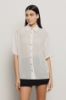 Camicia over in georgette e popeline • Gesso