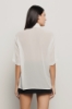 Camicia over in georgette e popeline • Gesso