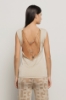 Top con dettaglio sul retro in maglia lurex • Oro