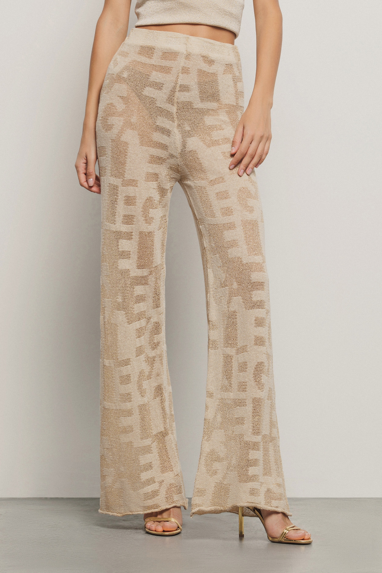 Pantalone dritto in maglia • Deserto