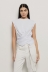 T-shirt smanicata con incrocio sul davanti e logo in strass neri • Bianco