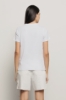 T-shirt paricollo con stampa logo e applicazione strass neri • Bianco