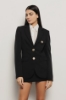 Giacca monopetto sfiancata in cady • Nero
