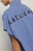 Camicia over smanicata in popeline bastonetto • Azzurro scuro