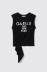 T shirt smanicata con dettaglio arricciato • Nero