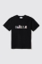 T shirt in jersey paricollo con ricamo • Nero