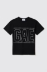 T shirt in jersey paricollo con strass • Nero