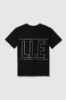 T shirt in jersey paricollo con strass • Nero