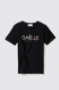 T shirt in jersey con ricamo • Nero