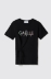 T shirt in jersey con ricamo • Nero