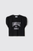 T shirt smanicata con arricciature sulle spalle • Nero