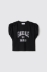 T shirt smanicata con arricciature sulle spalle • Nero