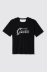 T-shirt paricollo con dettaglio apertura sul retro • Nero