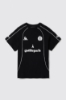 T-shirt in jersey girocollo mezza manica con stampa • Nero
