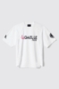 T-shirt triacetato over con stampa • Bianco