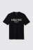 T-shirt in jersey girocollo con stampa • Nero