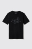 T-shirt in jersey girocollo con stampa e ricamo • Nero