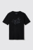 T-shirt in jersey girocollo con stampa e ricamo • Nero