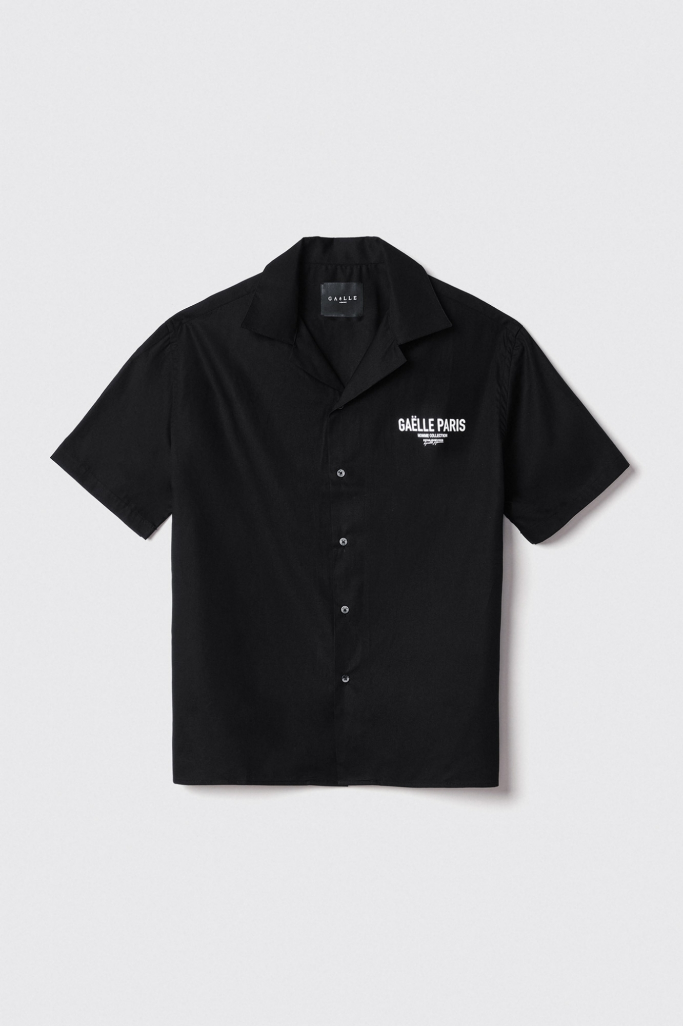 Camicia manica corta in cotone • Nero