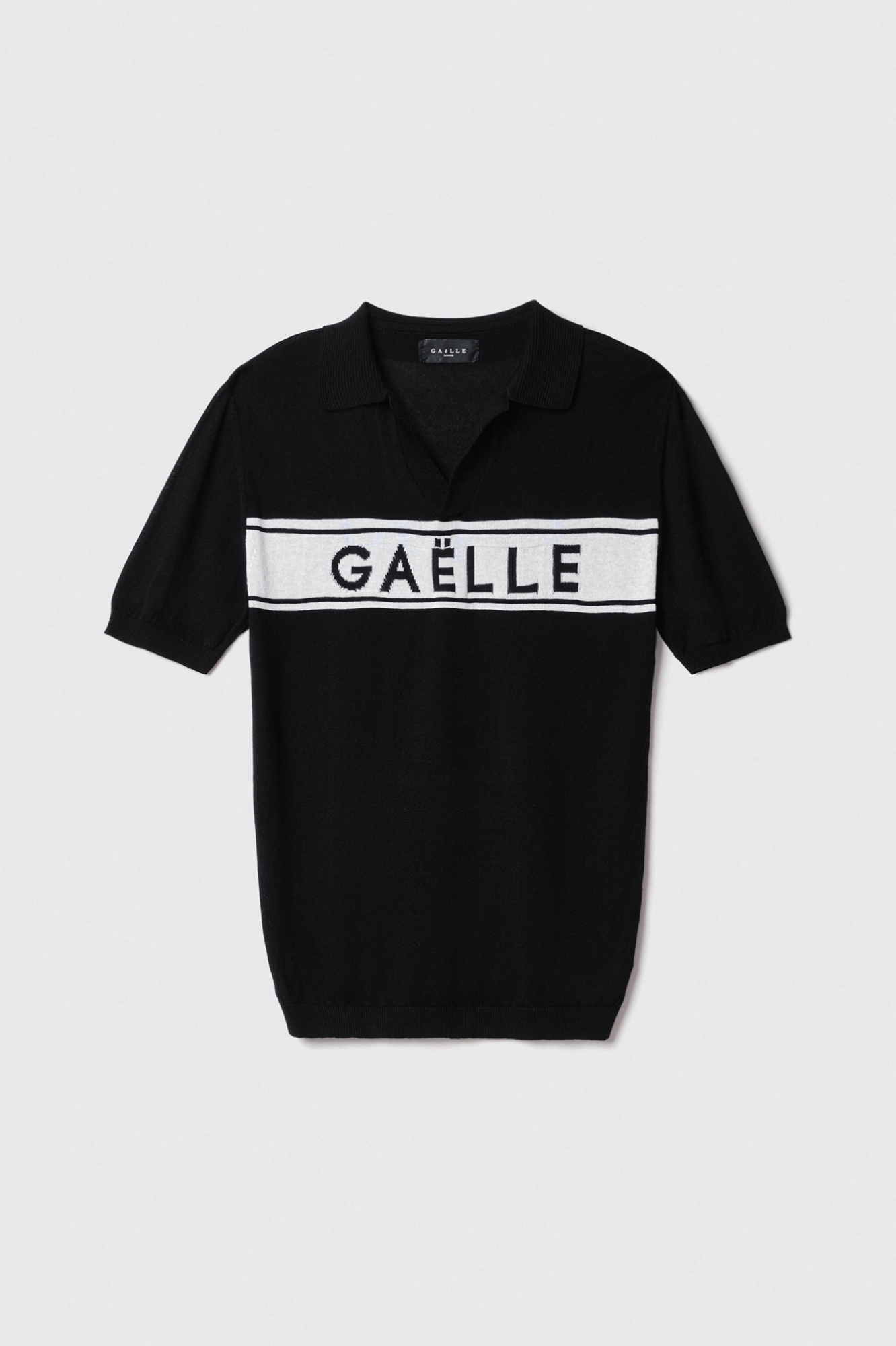 Polo basic in maglieria • Nero