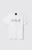 T-shirt in jersey girocollo con borchie • Bianco