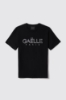 T-shirt in jersey girocollo con borchie • Nero