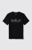 T-shirt in jersey girocollo con borchie • Nero
