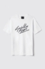 T-shirt in jersey girocollo con stampa e ricamo • Bianco