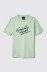 T-shirtin jersey girocollo con stampa e ricamo • Verde aloe