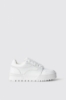 Sneakers skaters in action leather con logo embossed • Bianco