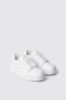Sneakers skaters in action leather con logo embossed • Bianco