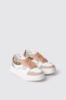 Sneakers skaters in action leather con inserti animalier e glitter • Animalier beige
