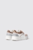 Sneakers skaters in action leather con inserti animalier e glitter • Animalier beige
