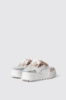 Sneakers skaters sabot in action leather con inserti animalier e glitter • Animalier beige