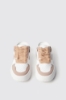 Sneakers skaters sabot in action leather con inserti animalier e glitter • Animalier beige