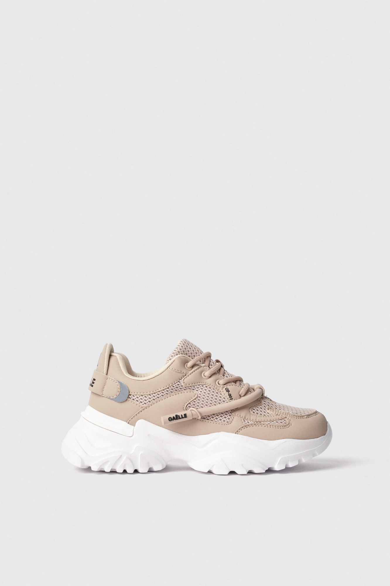 Sneakers runner in mesh con stopper logato in rubber • Safari