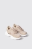Sneakers runner in mesh con stopper logato in rubber • Safari