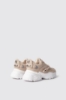 Sneakers runner in mesh con stopper logato in rubber • Safari