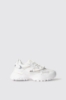 Sneakers runner in mesh con stopper logato in rubber • Bianco