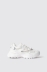 Sneakers runner in mesh con stopper logato in rubber • Bianco