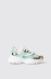 Sneakers runner in mesh con stopper logato in rubber e inserti in laminato • Verde menta