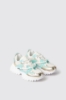 Sneakers runner in mesh con stopper logato in rubber e inserti in laminato • Verde menta