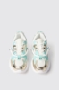 Sneakers runner in mesh con stopper logato in rubber e inserti in laminato • Verde menta