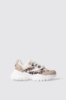 Sneakers runner in mesh con stopper logato in rubber e inserti animalier • Animalier beige