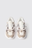 Sneakers runner in mesh con stopper logato in rubber e inserti animalier • Animalier beige