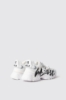 Sneakers runner in mesh con stopper logato in rubber e stampa logo • Bianco
