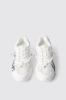 Sneakers runner in mesh con stopper logato in rubber e stampa logo • Bianco