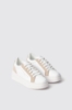Sneakers addict in action leather con inserti in suede e strass e suola logata • Safari